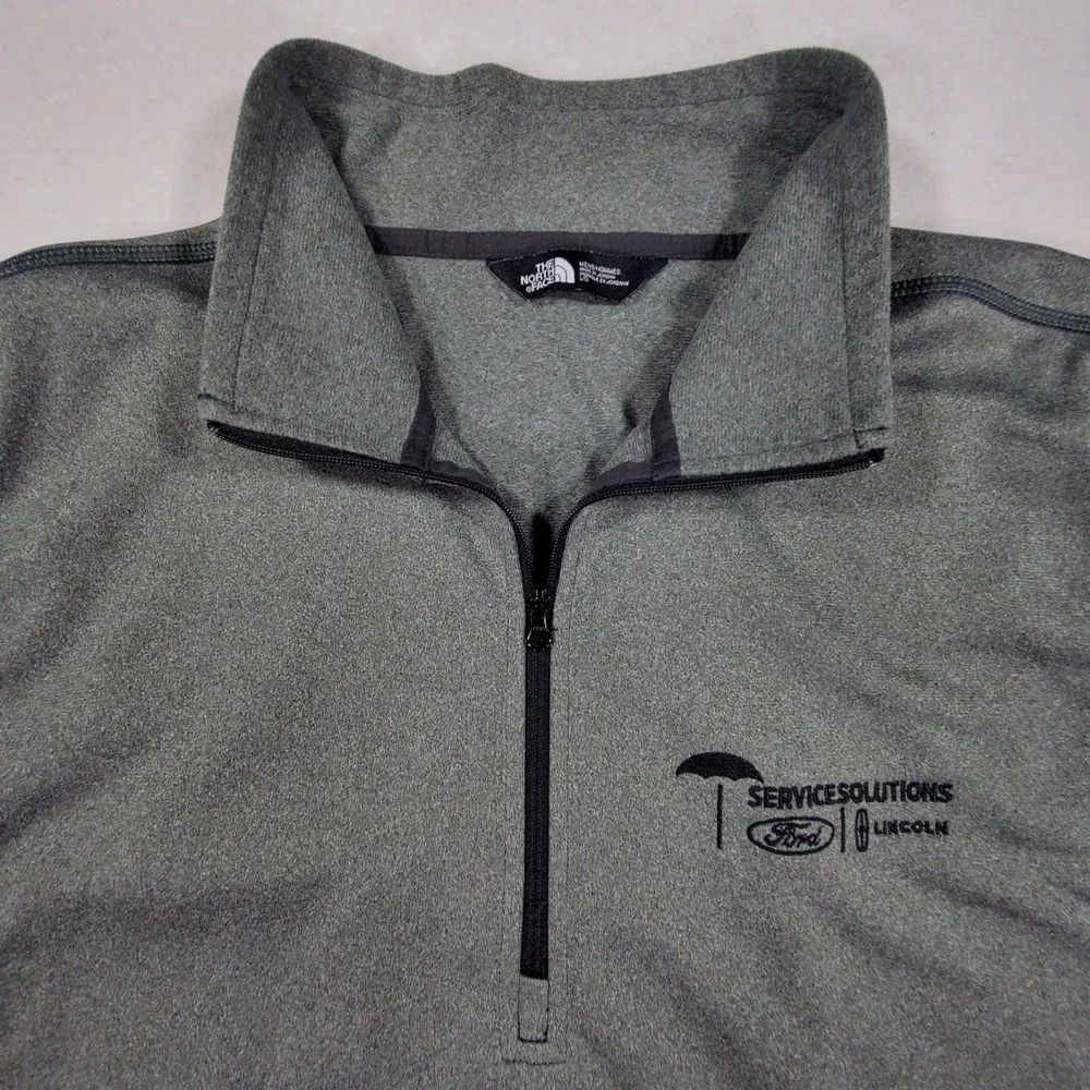 The North Face 1/4 Zip‎ Pullover Gray Ford Lincoln Service Solutions Mens Large